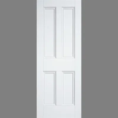 LPD Internal White 4 Panel Nostalgia Primed Finished Solid Doors • £74.99