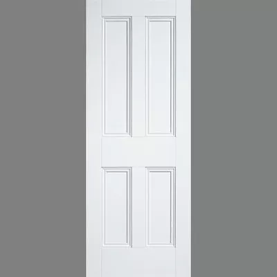 LPD Internal White 4 Panel Nostalgia Primed Finished Solid Doors • £74.99