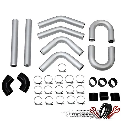 3  Inch Turbo Intercooler Piping Aluminum W/U Pipe Silicone Coupler Clamp Kit • $109.65