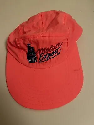 Vintage Molson Export Beer Hat. Long Brim. Neon 80s 90s. Pink • $28.97