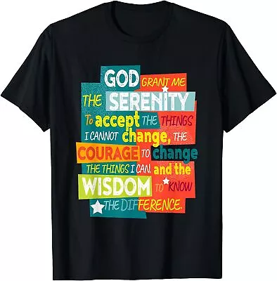 Serenity Prayer 12 Steps Narcotics Anonymous NA AA Gifts T-Shirt Size S-5XL • $21.99