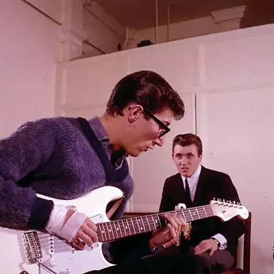 Guitarists Hank Marvin Playing A White Fender Stratocaster An 1960s Old Photo • $9