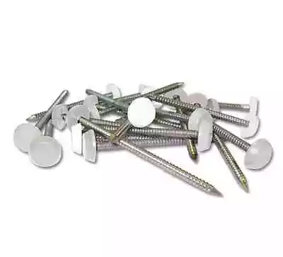 £5.99 • Buy Poly Pins 25mm White Plastic Headed Nails 50 Quantity Fascia Nails