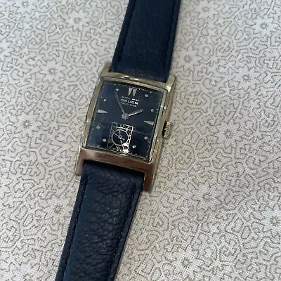 Black Dial Men’s Vintage Gruen Wristwatch • $85