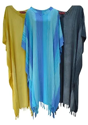 Stripey Ladies Kaftan Long Ethnic Hand Made Vibrant Plus Size Clothing Curve New • £19.99