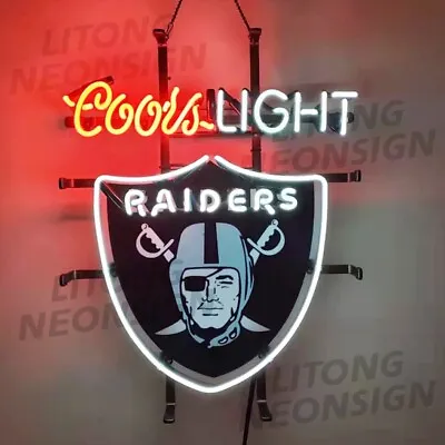 Las Vegas Raiders Coors Light Beer Neon Sign 19x15 Lamp Light Beer Bar Pub Wall • $138.84