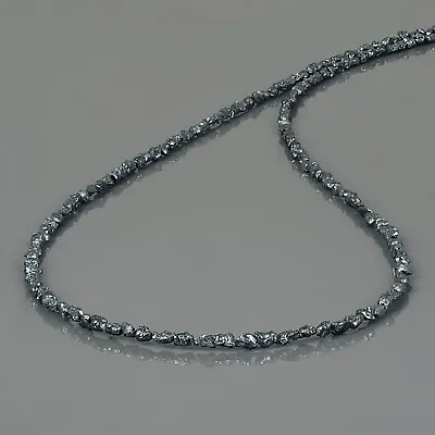 $46.66 • Buy Natural Raw Rough Black Loose Diamond Beads Nuggets 18  Strand Handmade Necklace