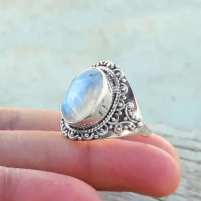 Beautiful Moonstone Gemstone 925 Sterling Silver Handmade Ring Memorial Day A-48 • $7.92