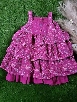 Matalan Baby Girls 18-23M Purple Floral Sleeveless Dress Casual  • £3.85