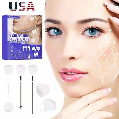 $8.08 • Buy 60PCS Invisible Face Lifting Tapes Neck Eyes Double Chin V-Shape Face Stickers