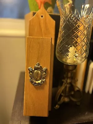 Vintage Wooden Fireplace Match Box With Brass Striker On Bottom MCM • $26