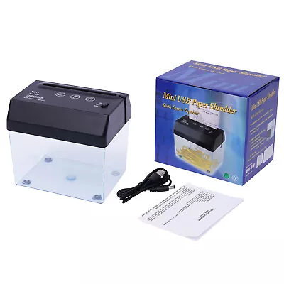 Mini Strip Cut Shredder Desktop Electric Paper Shredding Machine Office Portable • $19