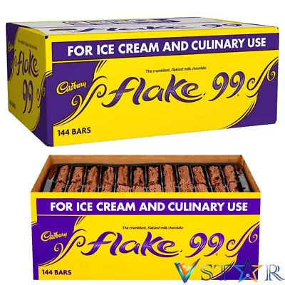 Cadburys Flake 99 Ice Cream Chocolate Sticks 144 Pieces Full Box • £28.89