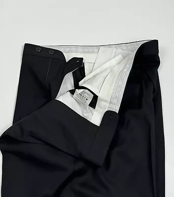 #387 Zanella 'Bennett'  Pleated Front Solid Black Pants Size 35 • $85