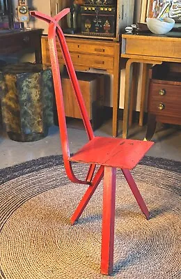 Vintage Modernist Steel Red Art Chair  • $440