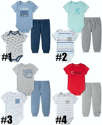 New Calvin Klein Baby Boys 3-Pc. Bodysuits & Pants Set Choose Size MSRP $45 • $19.95