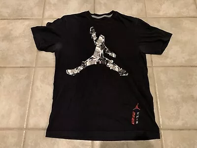 VINTAGE Nike Air Jordan Shirt Mens Flip This Black Short Sleeve Medium Y2K • $19.95