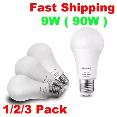 Motion Sensor LED Light Bulb 1-3Pack 9W (90W Eq.) E27 E26 Bulbs Automatic On/Off • $8.99