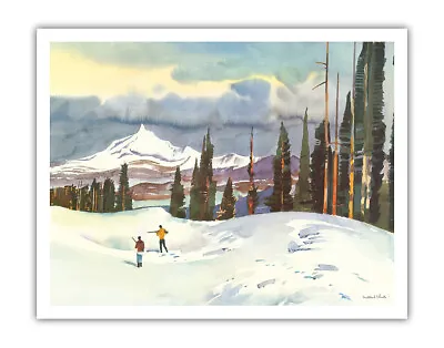 Mt. Thielsen Oregon - Vintage United Air Lines Travel Poster Millard Sheets 1958 • $12.98