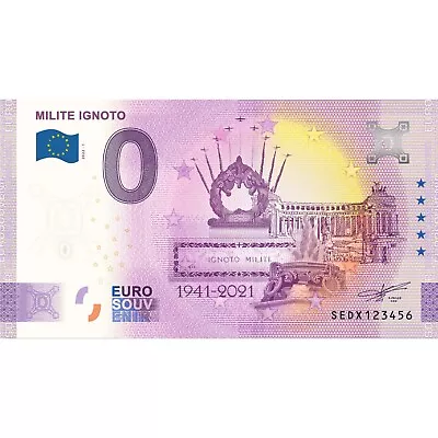 0 € Zero Euro Souvenir Note Italy 2022 - Unknown Military • £3.16