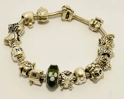 Pandora Bracelet With 15x Assorted Pandora Charm • $325