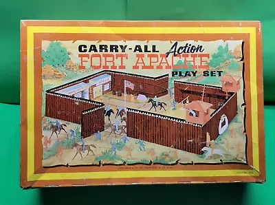 Vintage Marx Fort Apache Carry All Play Set With Tin Case And Accessories #4685 • $70