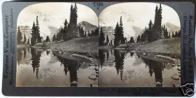 Keystone Stereoview Mt. Rainier NP Mirror Lake Washington From T600 Set #T194 • $0.99