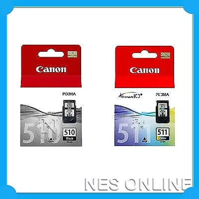 Canon Genuine Ink Pg510+cl511 Twin Mp250 Mx350 Mx360 Mp495 Mx410 Mx420 Ip2700 • $56.98