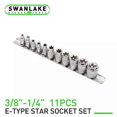 11Pc Female E Torx Star Socket Set/Rail E4 - E20 External Star Torque Socket Set • $12.99