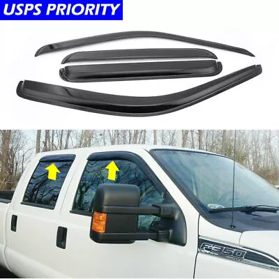 Window Visor Rain Guard Vent Shade For 99-16 Ford F350/F250 Super Duty Crewcab • $30.99