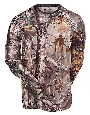 Mens Camouflage Jungle Camo Real Tree Forest Print Long Sleeved T Shirt Top • £5.99