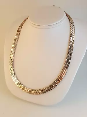 Milor Italy Sterling Silver Diamond Cut Chain Necklace 3/8  Wide 17  Long • $79.95