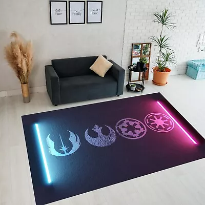 Starwars Rug Star Wars Rug Starwars Emblem Rug Lightsaber Rug Movie Rug • $29