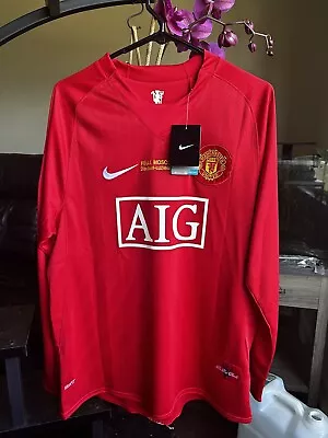 Ronaldo 2008 Manchester United Nike Long Sleeve Jersey Free Shipping- Mens L • $84.99