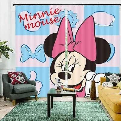 £40.60 • Buy Nice Pink Mickey Mouse 3D Curtain Blockout Photo Printing Curtains Drape Fabric
