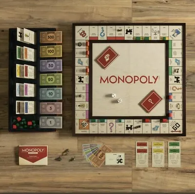 Monopoly Grand Edition Game Hasbro Wood Board Rare Gift/Collectible NEW SEALED • $162.99