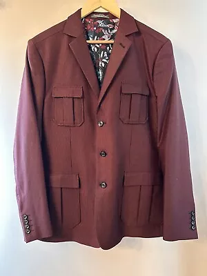 Paisley & Grey Slim Fit Maroon Black Stripe Blazer Jacket- M 40 • $25