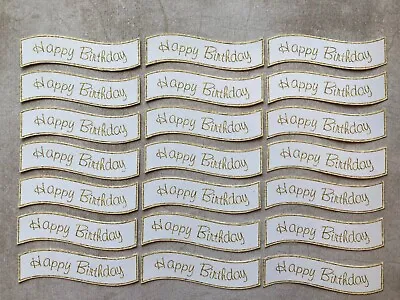 £4.49 • Buy 21 Gold HAPPY BIRTHDAY Card Making Banners Scrapbook Embellishments Card Toppers