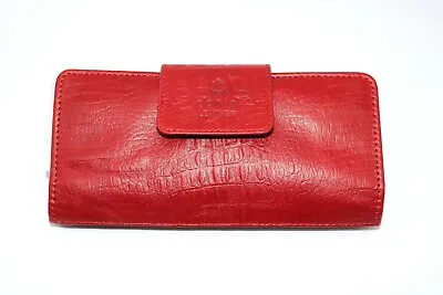 New Fashion Ladies Women Real Leather Clutch Purse Wallet Long Card Holder Red • £12.59