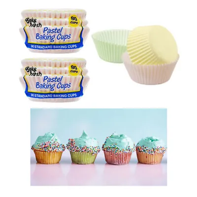 180 Baking Cups Muffin Cupcake Liners Pastel Color Bake Cake Cookie Decorations • $5.96