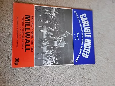 Carlisle United V Millwall - 1981/82 - Programme • £0.50
