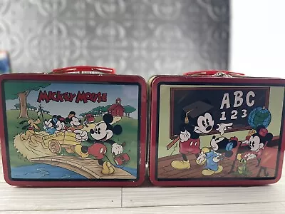 Set Of 2 Mickey Mouse Disney Multicolor Lunch Box 90s Walt Disney • $50