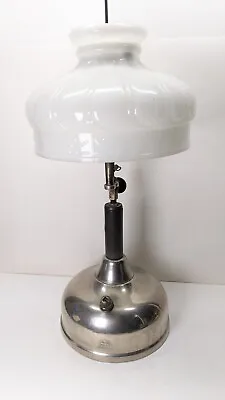 1925 Antique Coleman Quick Lite Kerosene Lantern Lamp & Milk Glass Shade • $139.99