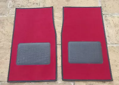 Mg Midget & Austin Healey Sprite New Pair Of Red/black Footwell Carpets • $36.63