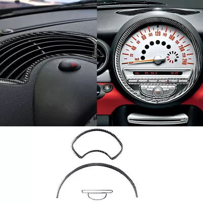 For Mini Cooper 2007-10 Carbon Fiber Interior Center Dashboard Cover Trim 3Pcs • $33.58