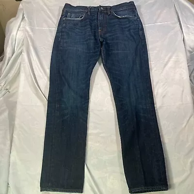 J.Crew Haibara Japan Mens Dark Blue Denim Style 484 Straight Leg Jeans 31x30 • $31.99