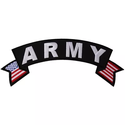 Embroidered Back Patch (Iron-On) Top Rocker U.S. Army With Flags (Military) • $14.99