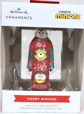 $10.88 • Buy Hallmark Ornament Illuminations Merry Minions Ugly Sweater