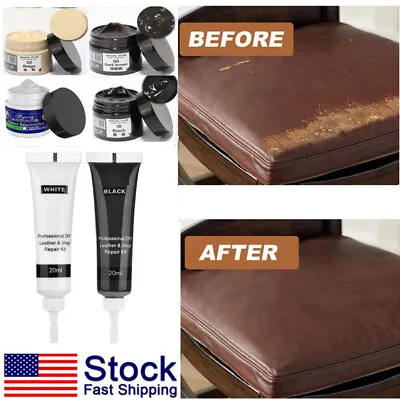 Advanced Leather Repair Cream Gel Kit Filler Restore Car Seat Sofa Scratch Holes • $10.28