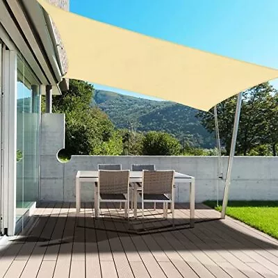  Rectangle Sun Shade Sails Outdoor 10 X 13 Ft - Sun Protection 10' X 13' Beige • $50.11